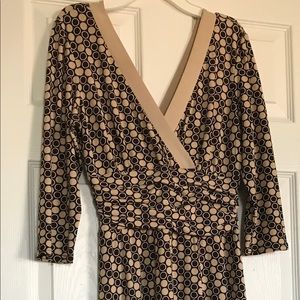 USED Studio 3/4 Sleeve Dress-Petite Circle Pattern